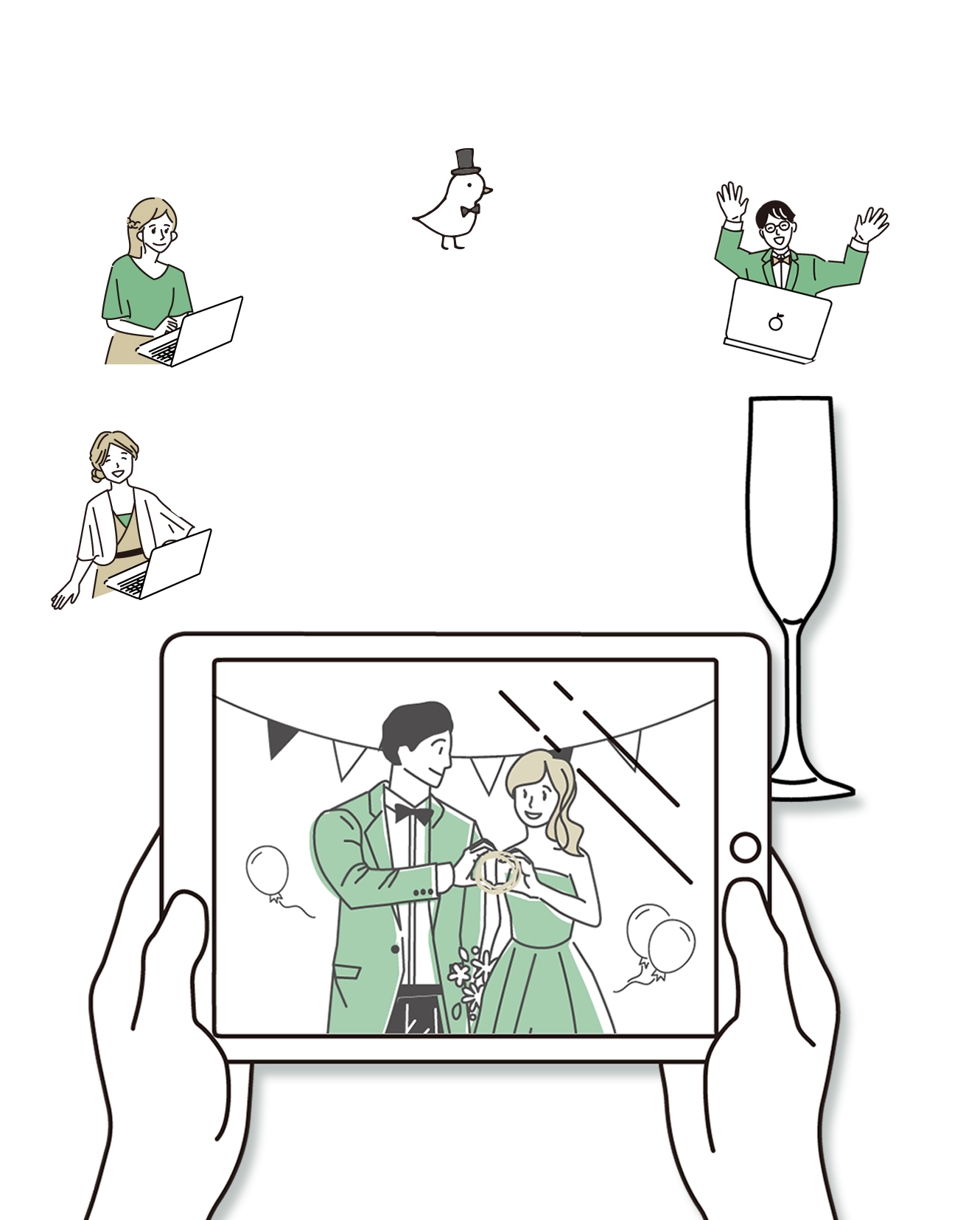 point,ただ動画を見るだけじゃない！ゲストにも楽しんでもらう。「コロナで結婚式を諦めたけどWeb婚のおかげでゲストから祝福してもらえました！」など沢山のお声をいただいてます！